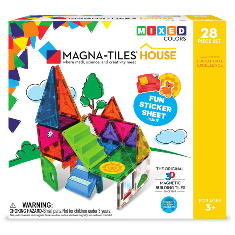Magna-Tiles House, set magnetic cu autocolante 28 piese