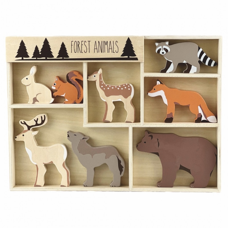 8 animale de padure din lemn, Egmont Toys 8 animale de padure din lemn, Egmont Toys
