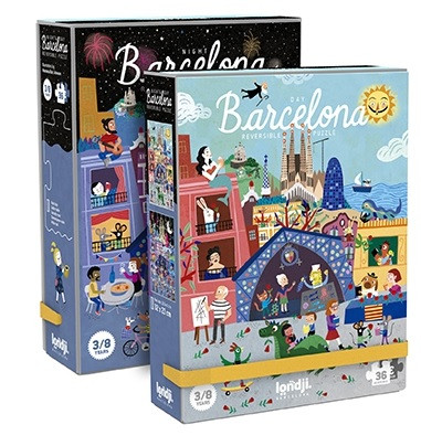 Puzzle reversibil Zi si noapte in Barcelona, Londji Puzzle reversibil Zi si noapte in Barcelona, Londji