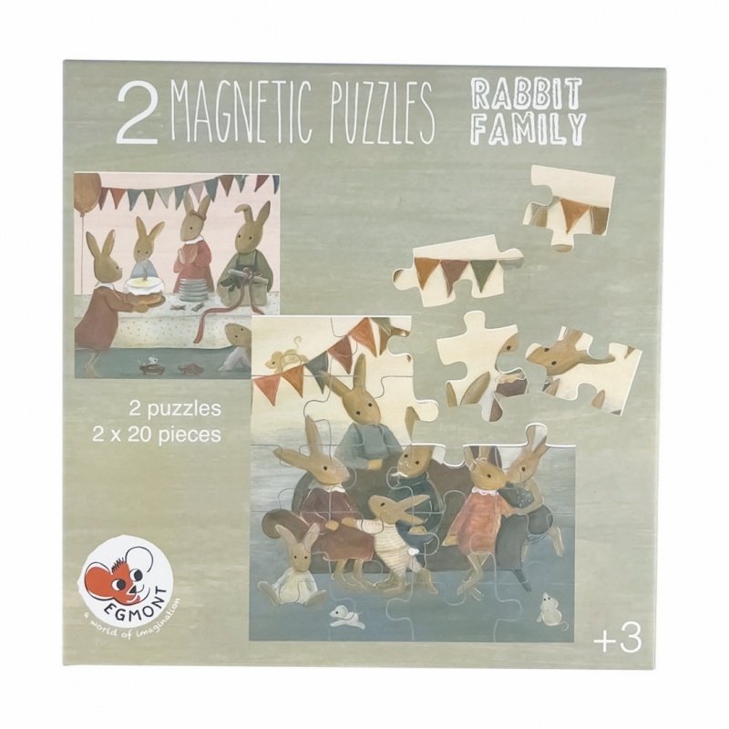 Set 2 puzzle-uri magnetice Familia iepurasilor, Egmont Toys Set 2 puzzle-uri magnetice Familia iepurasilor, Egmont Toys