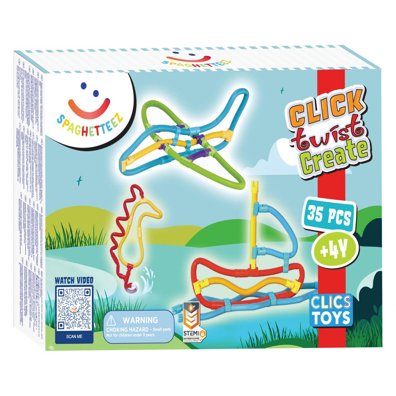Set de construit cu magnet Spaghetteez 35 piese Set de construit cu magnet Spaghetteez 35 piese