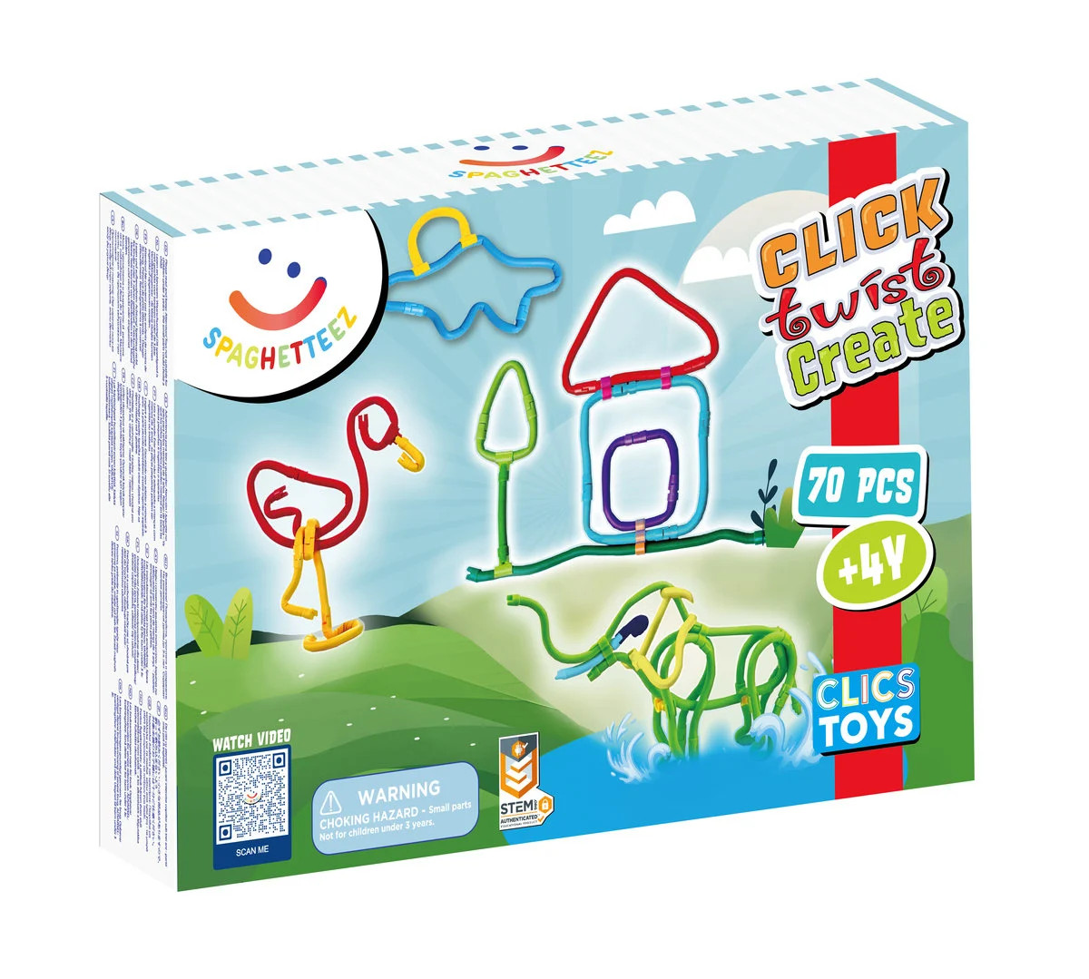 Set de construit cu magnet Spaghetteez 70 piese Set de construit cu magnet Spaghetteez 70 piese