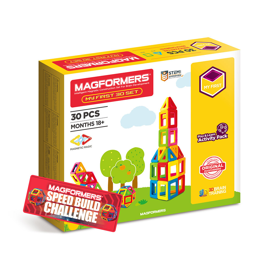 Set magnetic de construit- Set de baza Magformers, 30 piese Set magnetic de construit- Set de baza Magformers, 30 piese