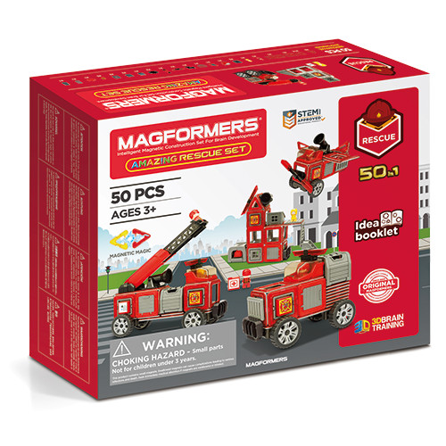 Set magnetic Magformers, Uimitorul set cu vehicule de interventie Set magnetic Magformers, Uimitorul set cu vehicule de interventie