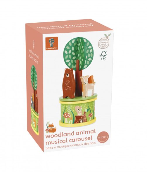 Carusel muzical cu animale de padure, Orange Tree Toys - imaginea 1