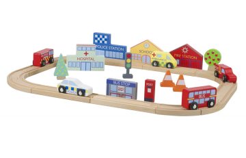 Circuit cu vehicule utilitare, Orange Tree Toys - imaginea 1