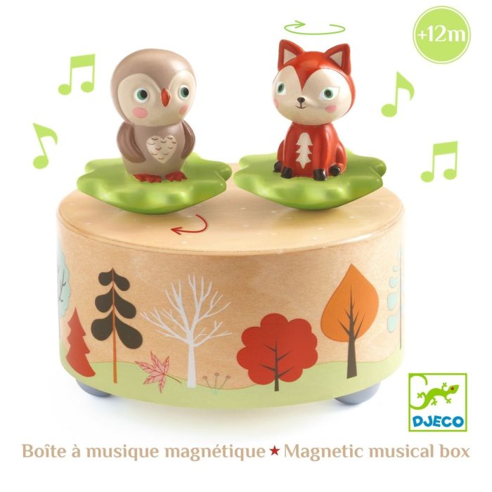 Cutie muzicala magnetica cu bufnita si vulpe, Djeco - imaginea 3