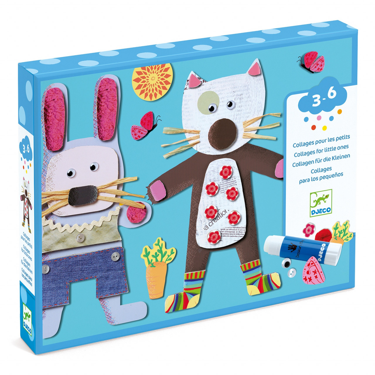 Joc creativ Colaje pentru cei mici, Djeco - imaginea 1 Joc creativ Colaje pentru cei mici, Djeco - imaginea 1