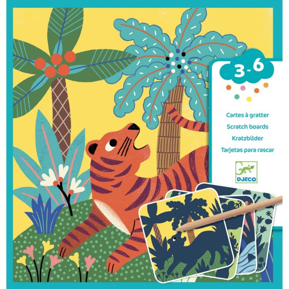 Joc creativ de razuit Animale mari pentru cei mici, Djeco - imaginea 1