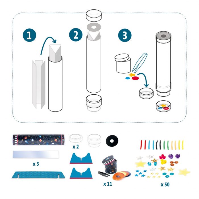 Joc creativ DIY Caleidoscop Imersiune în spațiu, Djeco - imaginea 4