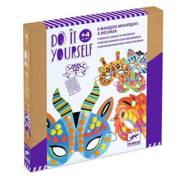 Joc creativ DIY Masti animale din jungla, Djeco - imaginea 1