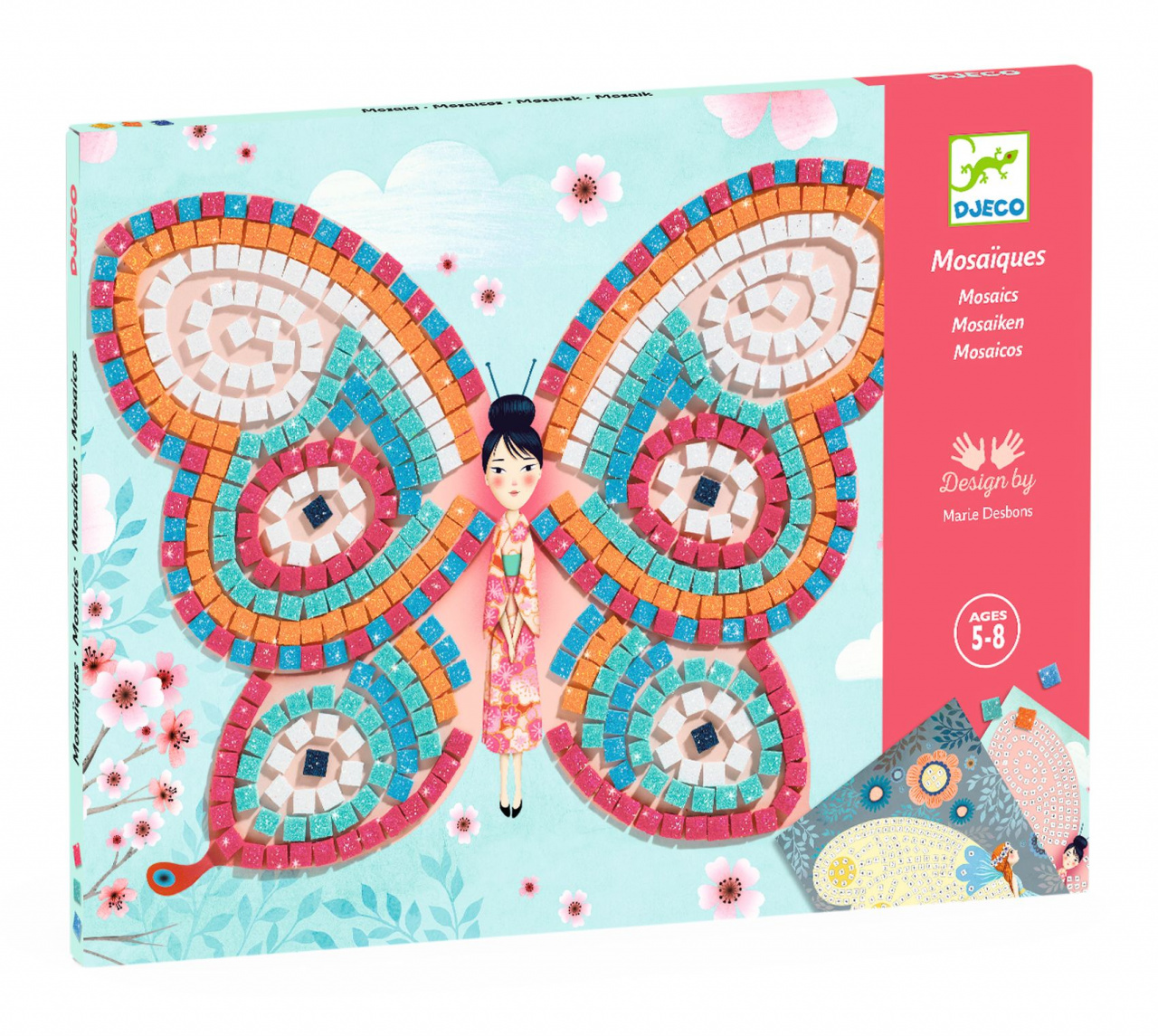 Joc creativ mozaic Fluturi, Djeco - imaginea 1 Joc creativ mozaic Fluturi, Djeco - imaginea 1