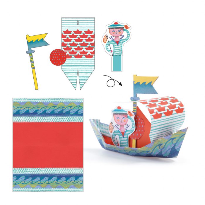 Joc creativ origami Construim barcute, Djeco - imaginea 2
