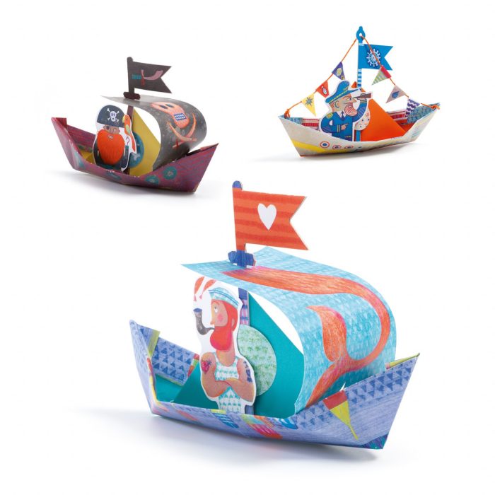 Joc creativ origami Construim barcute, Djeco - imaginea 4