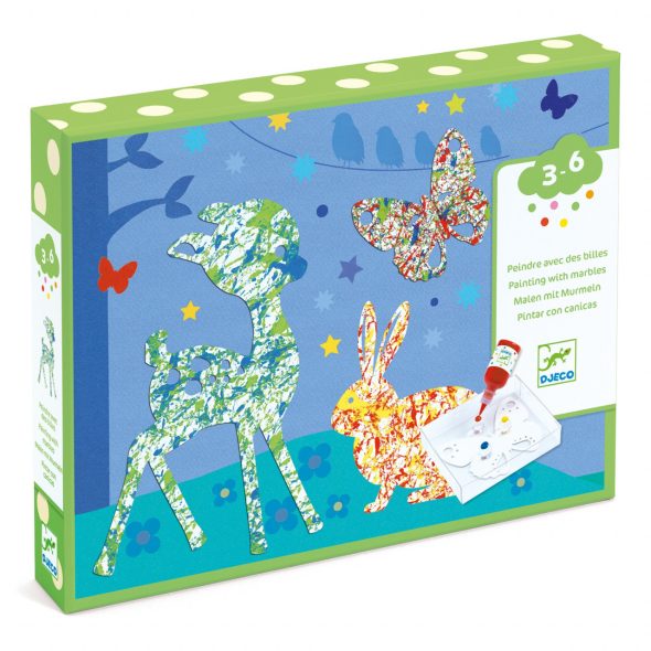Joc creativ pictura cu bile din sticla Animale, Djeco - imaginea 1