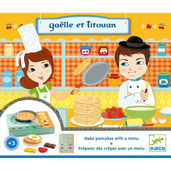 Joc de rol Set de preparat clatite Gaelle si Titouan, Djeco - imaginea 3