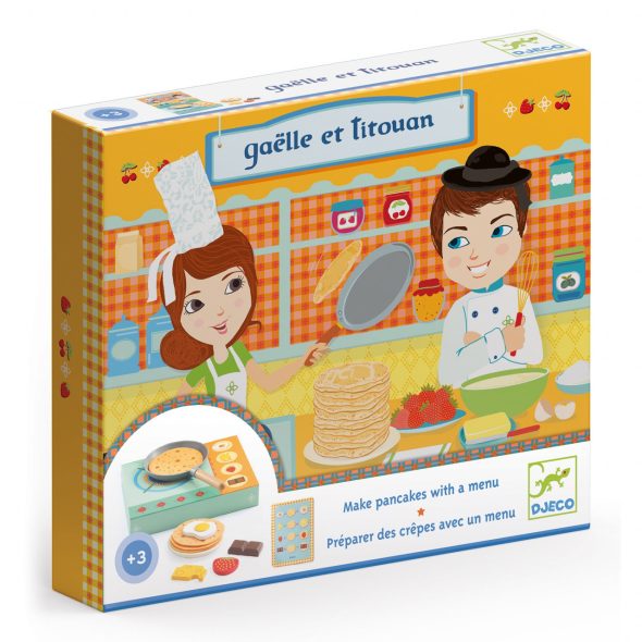 Joc de rol Set de preparat clatite Gaelle si Titouan, Djeco - imaginea 1