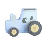 Jucarie de impins Tractor albastru din lemn, Orange Tree Toys - imaginea 1