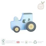 Jucarie de impins Tractor albastru din lemn, Orange Tree Toys - imaginea 3