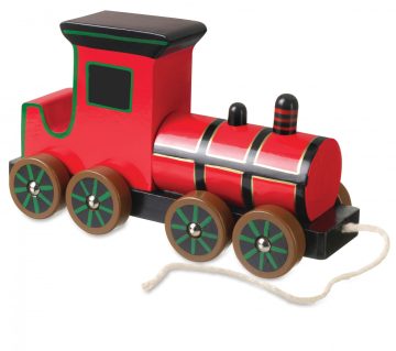 Jucarie de tras Locomotiva cu aburi, Orange Tree Toys - imaginea 1