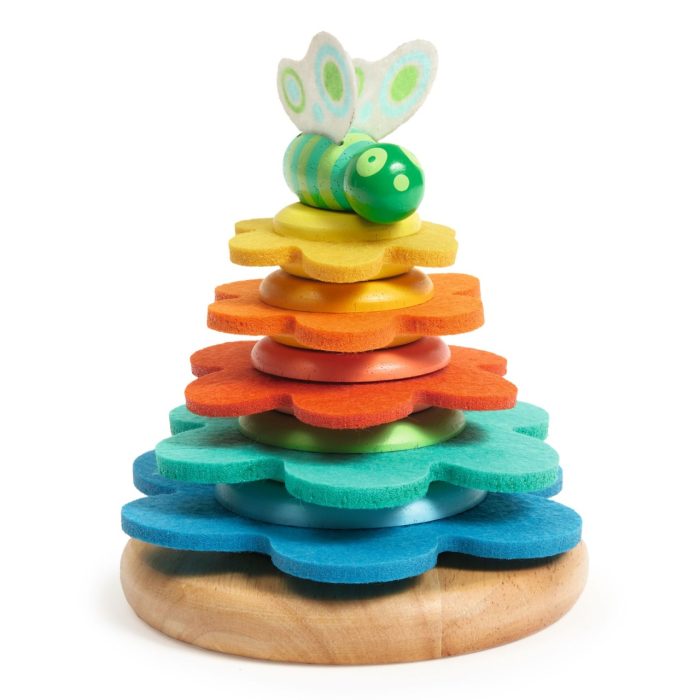 Jucarie Montessori Turn flori si fluture, Djeco - imaginea 3