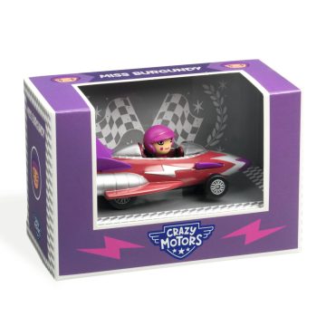 Masina de cursa Miss Burgundy, Colectia Crazy Motors, Djeco - imaginea 1