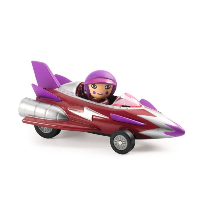 Masina de cursa Miss Burgundy, Colectia Crazy Motors, Djeco - imaginea 3