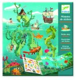 Planse cu abtibilduri repozitionabile Aventuri pe mare, Djeco - imaginea 1