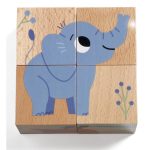 Puzzle din cuburi de lemn Animale salbatice, Djeco - imaginea 3 Puzzle din cuburi de lemn Animale salbatice, Djeco - imaginea 3