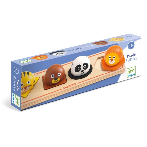 Puzzle din lemn Animale salbatice, Djeco - imaginea 1