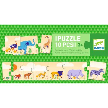 Puzzle din lemn De la mic la mare, Djeco - imaginea 1