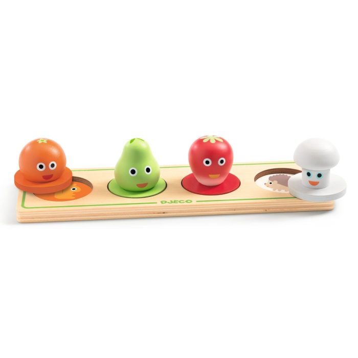 Puzzle din lemn Fructe si legume, Djeco - imaginea 3