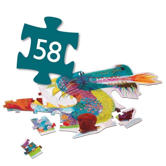 Puzzle gigant Leon dragonul, Djeco - imaginea 5