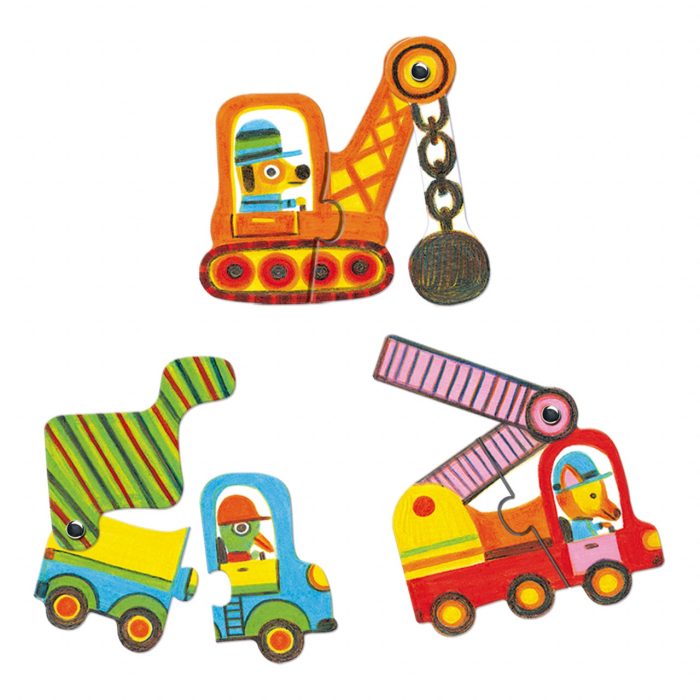 Puzzle mobil duo Vehicule, Djeco - imaginea 3