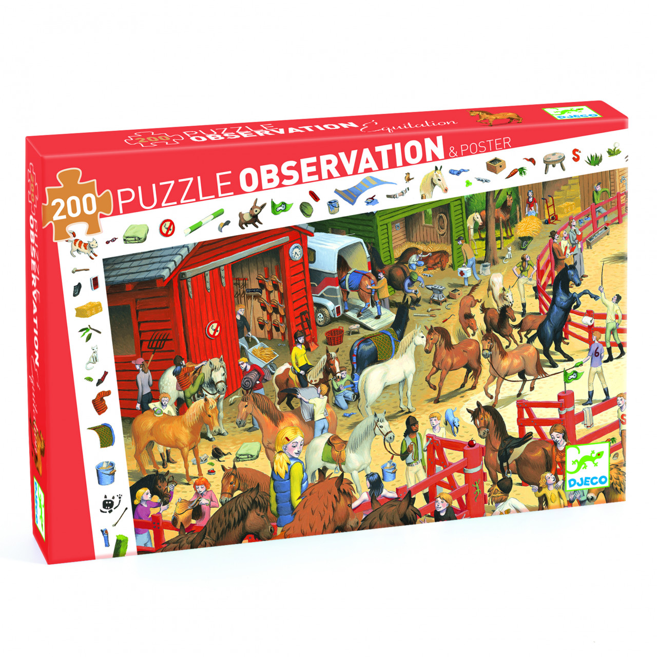 Puzzle observatie Cai, Djeco - imaginea 1 Puzzle observatie Cai, Djeco - imaginea 1