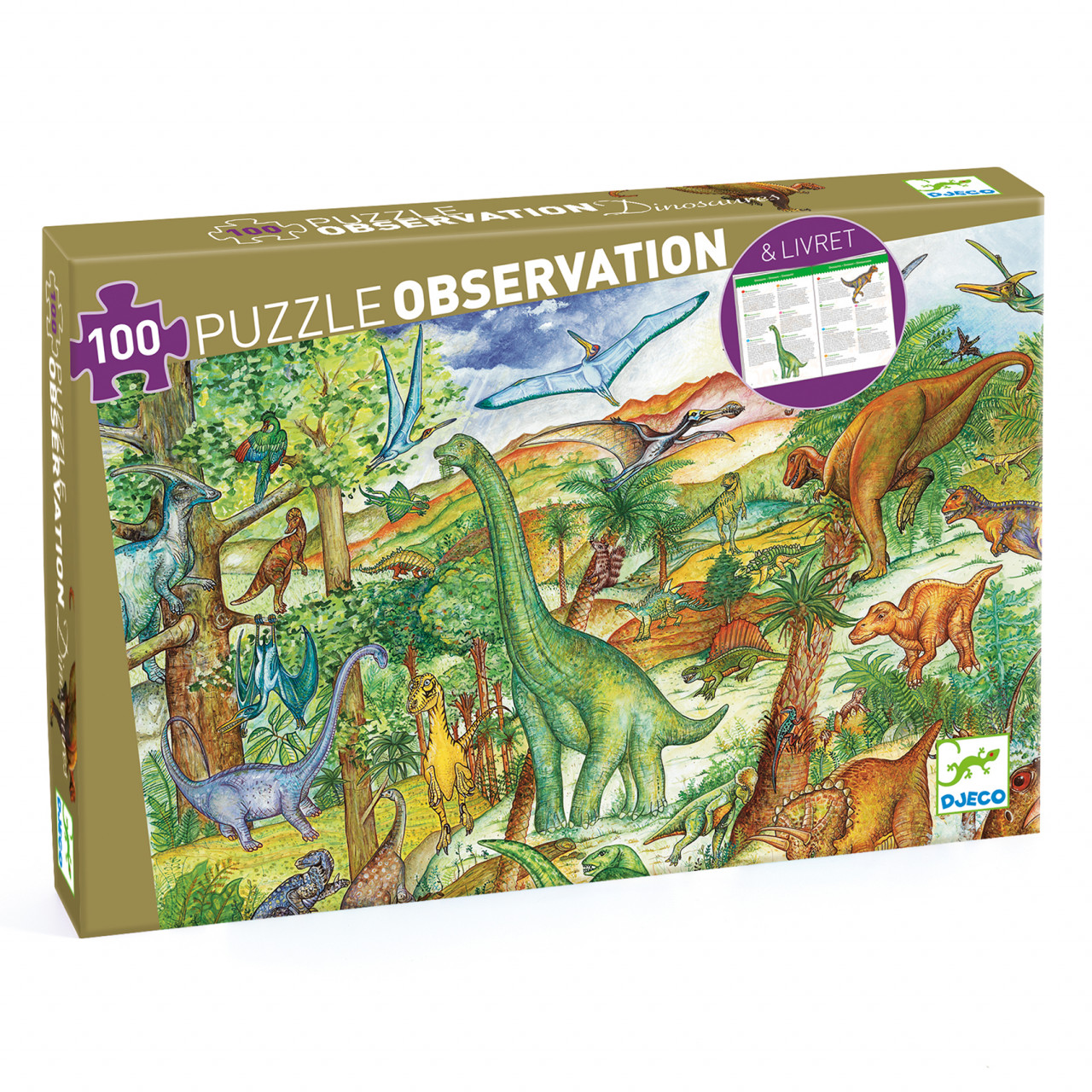 Puzzle observatie Dinozauri, Djeco - imaginea 1 Puzzle observatie Dinozauri, Djeco - imaginea 1