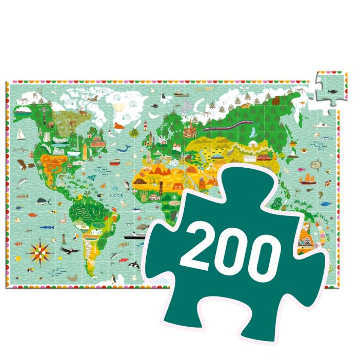 Puzzle observatie In jurul lumii, Djeco - imaginea 3