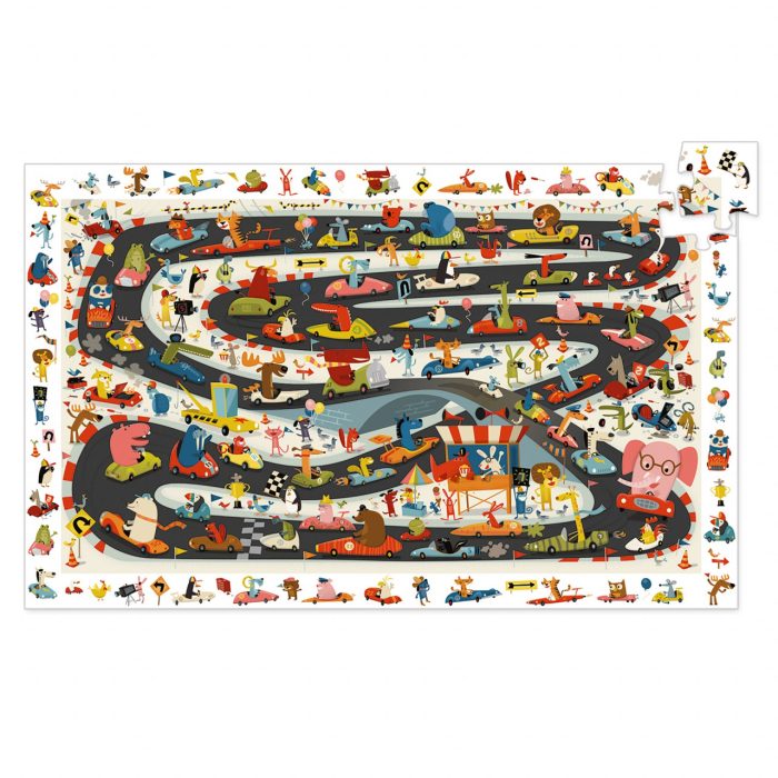 Puzzle observatie Raliul masinilor, Djeco - imaginea 2