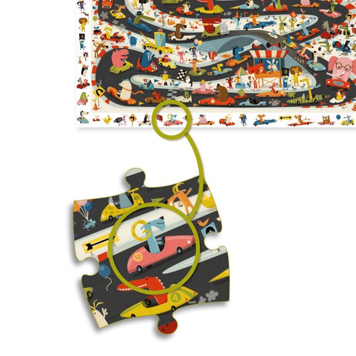 Puzzle observatie Raliul masinilor, Djeco - imaginea 4
