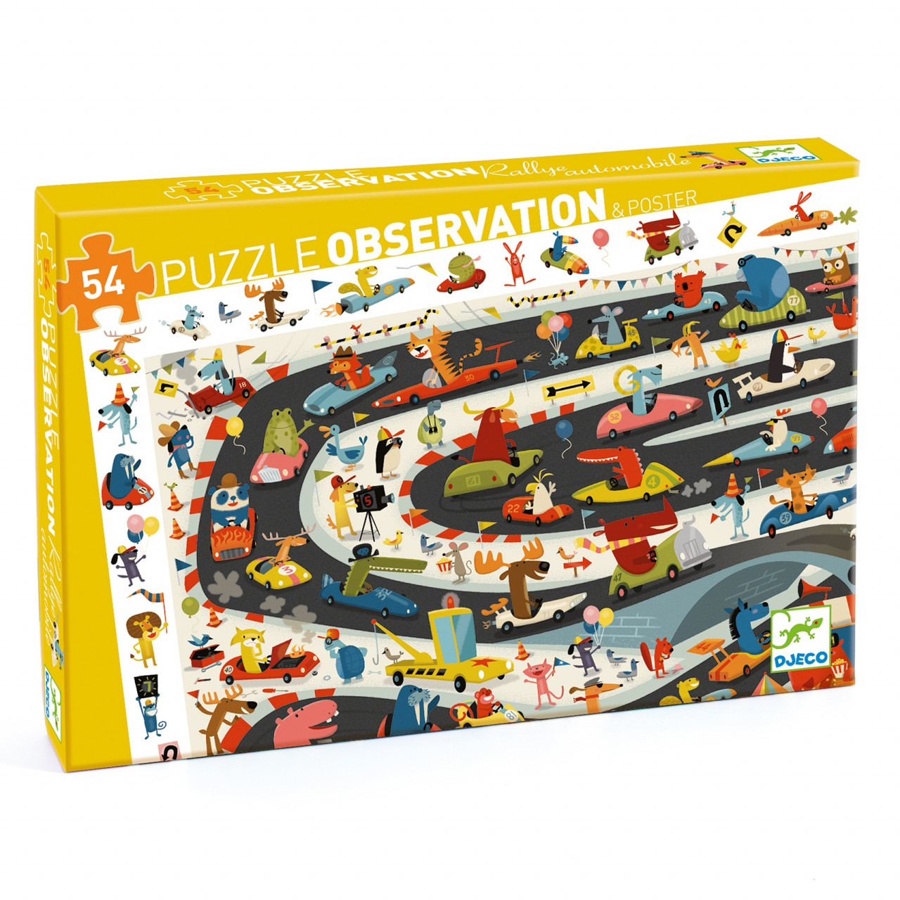 Puzzle observatie Raliul masinilor, Djeco - imaginea 1 Puzzle observatie Raliul masinilor, Djeco - imaginea 1