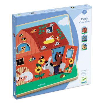 Puzzle straturi Animale de la ferma, Djeco - imaginea 1