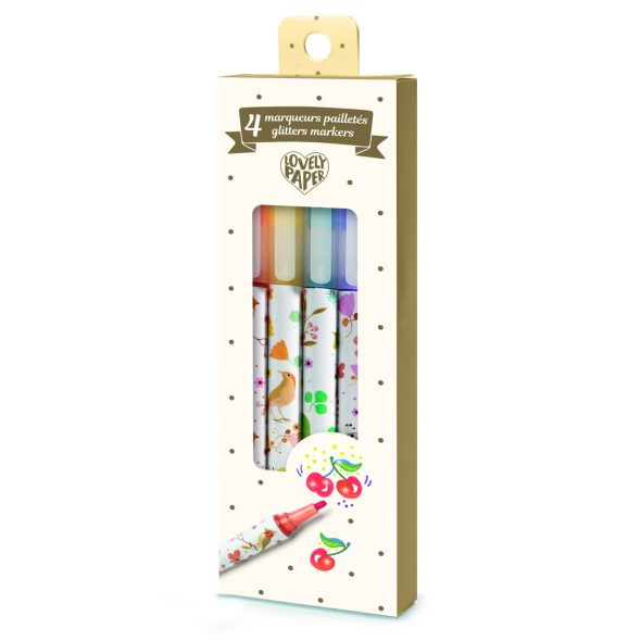 Set 4 markere cu sclipici Tinou, Djeco - imaginea 1