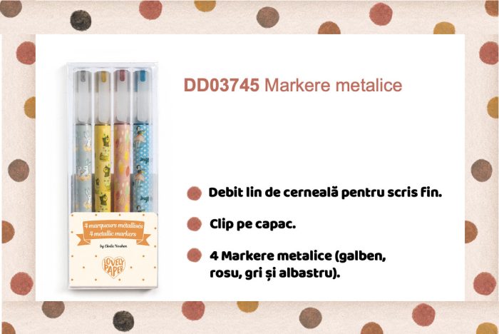 Set 4 markere metalice, Djeco - imaginea 2