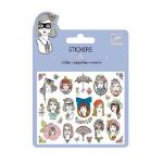 Set abtibilduri Portrete cu sclipici, Djeco - imaginea 1 Set abtibilduri Portrete cu sclipici, Djeco - imaginea 1