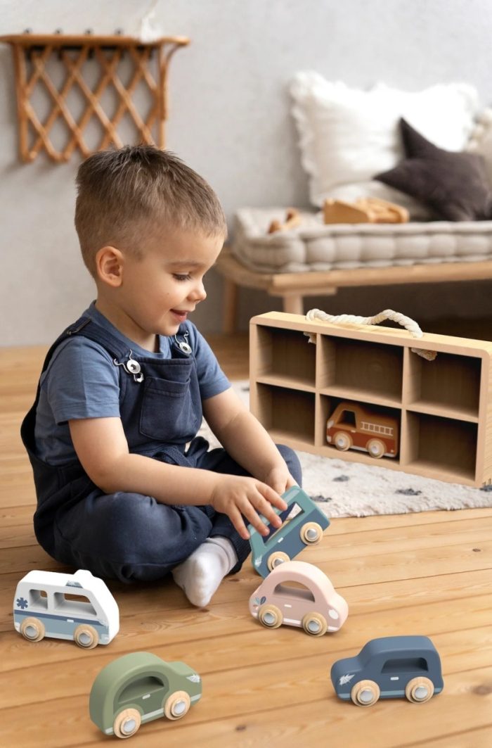 Set de 6 masinute din lemn, Speedy Monkey - imaginea 2