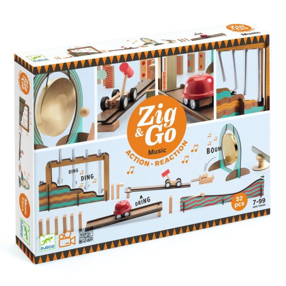 Set de constructie trasee Zig & Go Muzica 52 piese, Djeco - imaginea 1