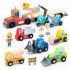 Jucarie de impins Tractor albastru din lemn, Orange Tree Toys - imaginea 1