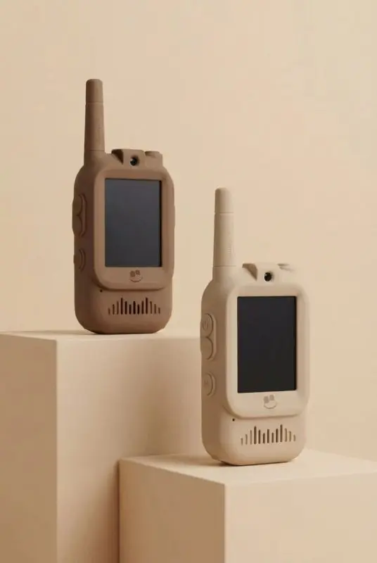 KidTooki – Stație video walkie-talkie – Bej și maro - imaginea 1
