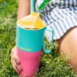 Pahar termic cu capac rabatabil și pai Klean Kanteen 769 ml, Turqoise - imaginea 3 Pahar termic cu capac rabatabil și pai Klean Kanteen 769 ml, Turqoise - imaginea 3