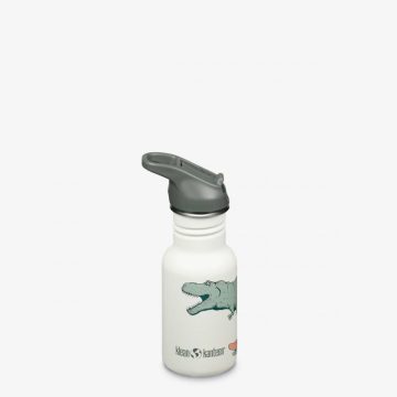 Sticla din otel pentru copii Klean Kanteen Kid Classic Narrow 355 ml cu capac sport flip Dino Skate - imaginea 1